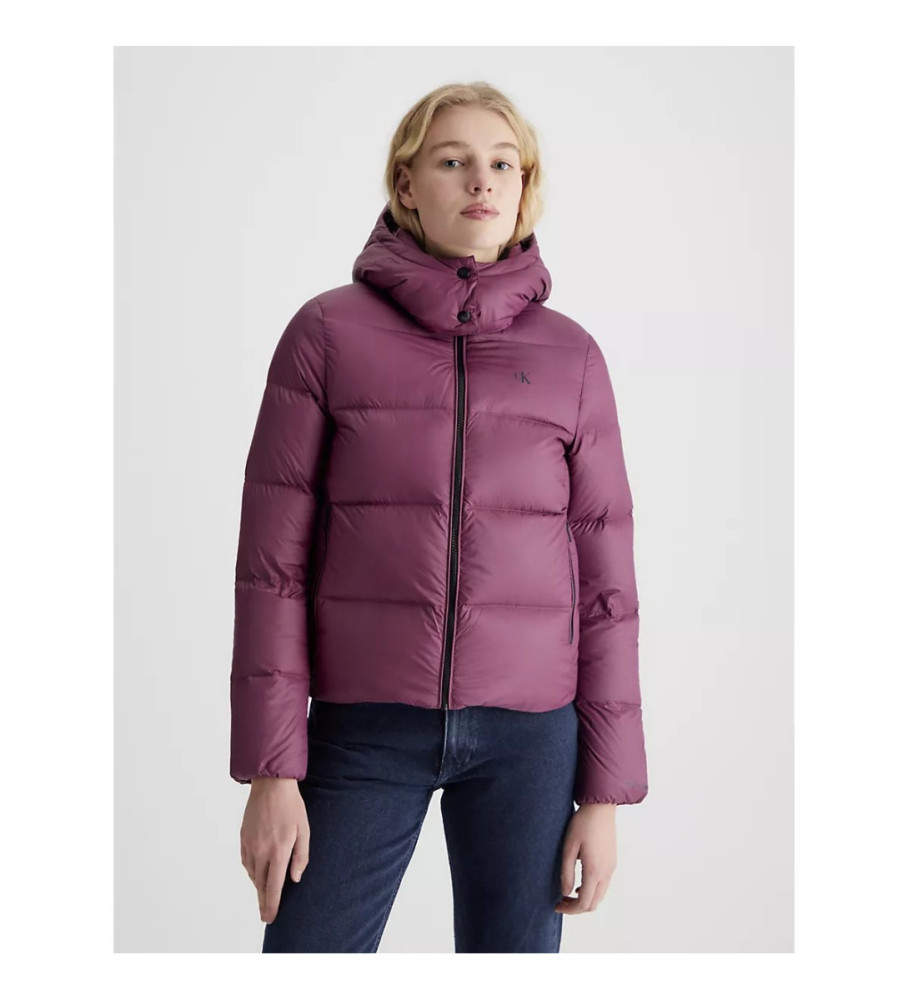 Jaqueta curta de plumas Calvin Klein Jeans, lilás