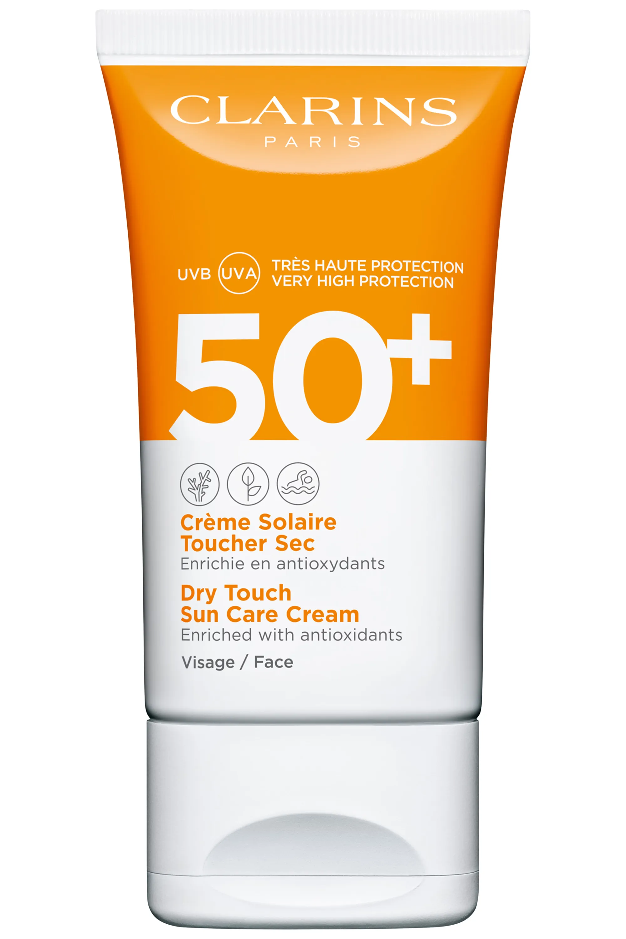 Clarins Crème solaire toucher sec visage UVA/UVB SPF50+-50 ml