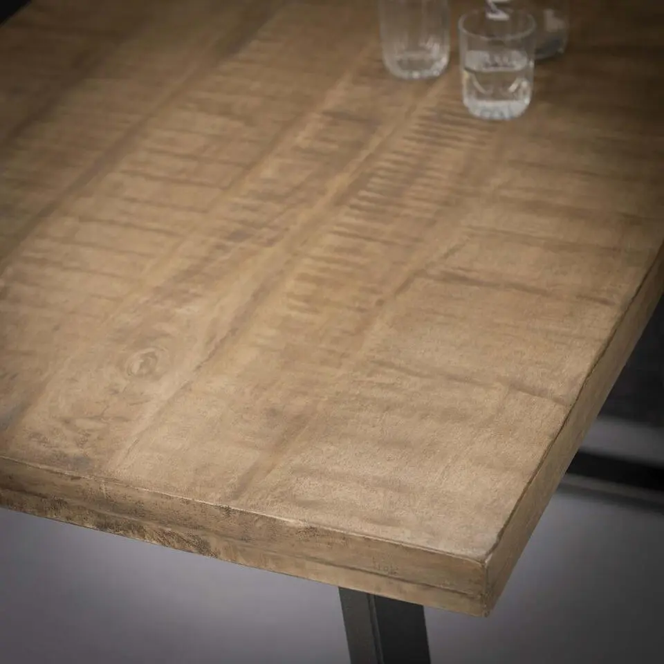 Bartafel Mangohout Licht - 135x70x92cm - Trapeziumpoten