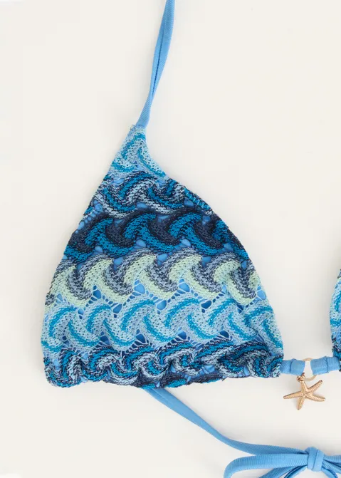 Triangel bikini top wavy blauw (BLW.K)