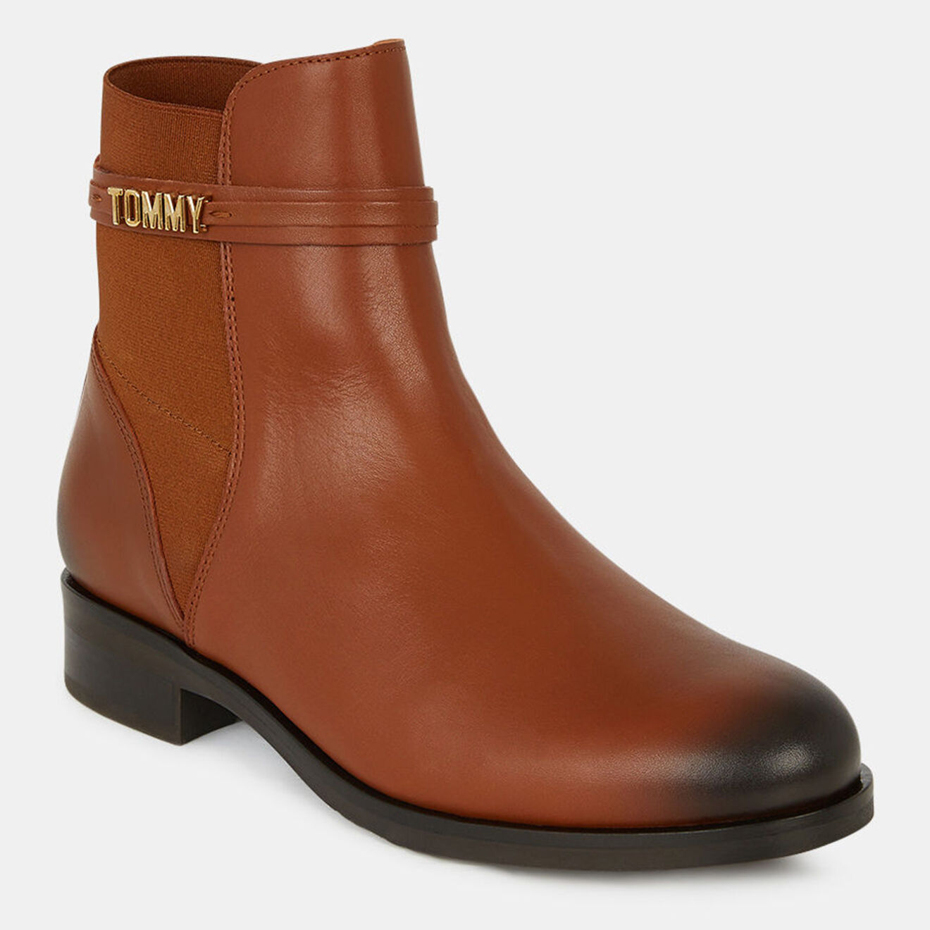 Tommy Hilfiger Bottines en Cuir Brandi cognac