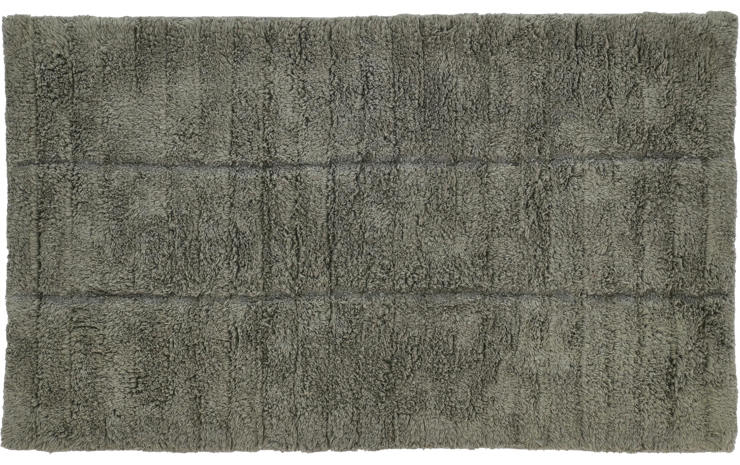 Badteppich Tiles 50 x 80 cm, Olive GreenRutschfester Duschteppich aus 100% Baumwolle