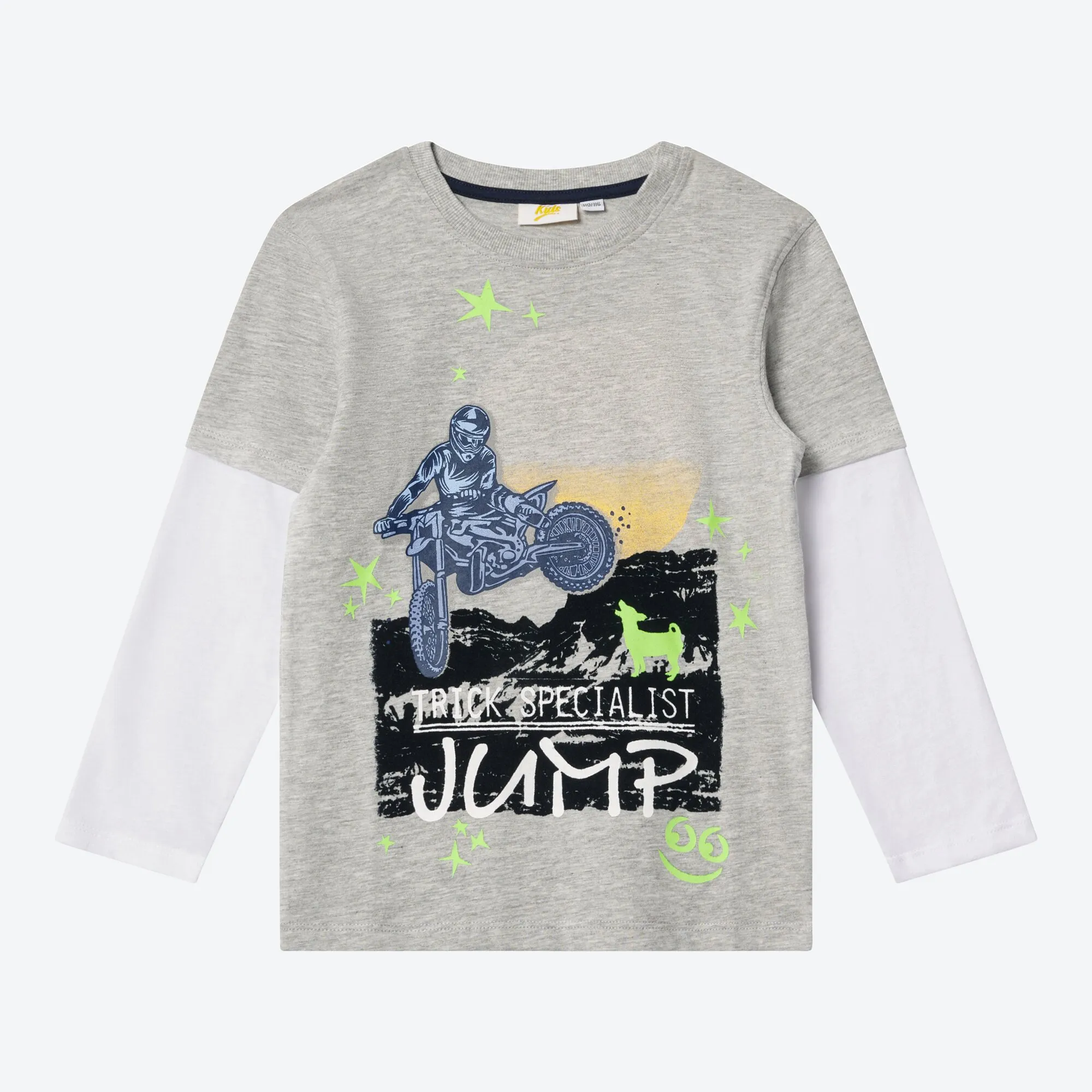Jungen-Magic-Shirt mit Motorcross-Frontaufdruck