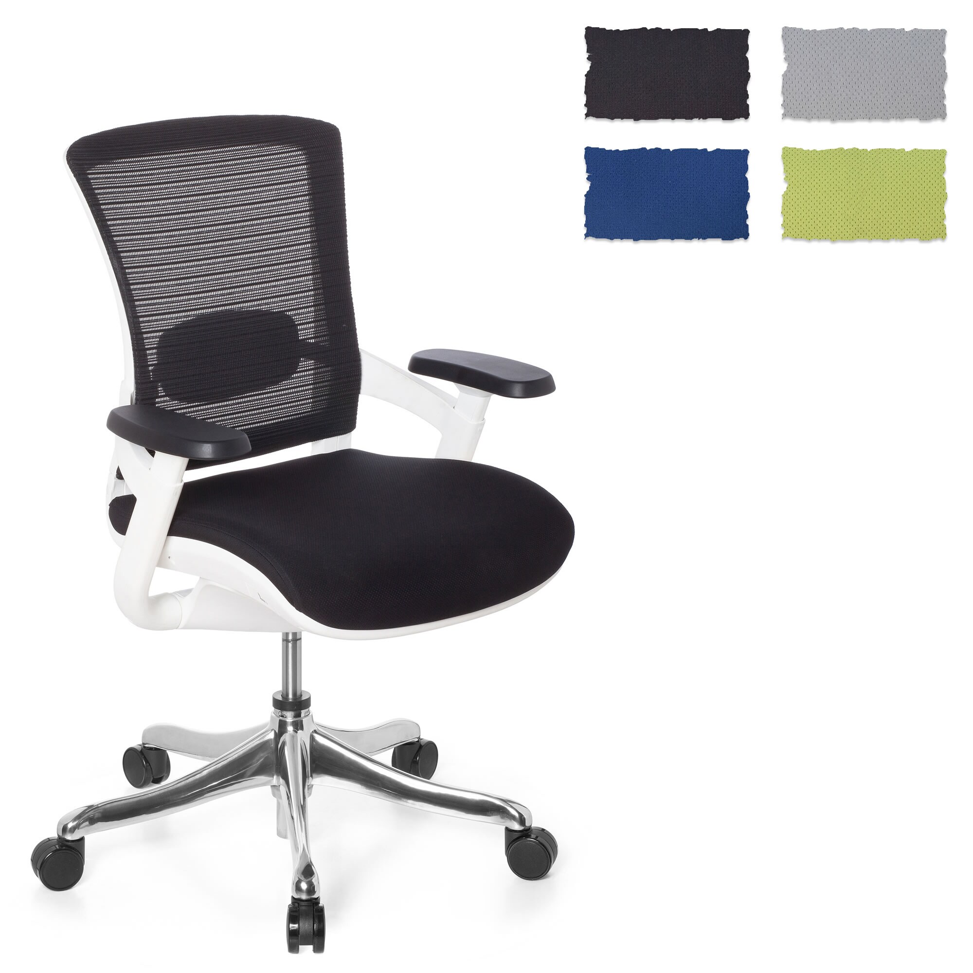 High End Bürostuhl SKATE STYLE Stoff mit Armlehnen (höhenverstellbar) hjh OFFICE