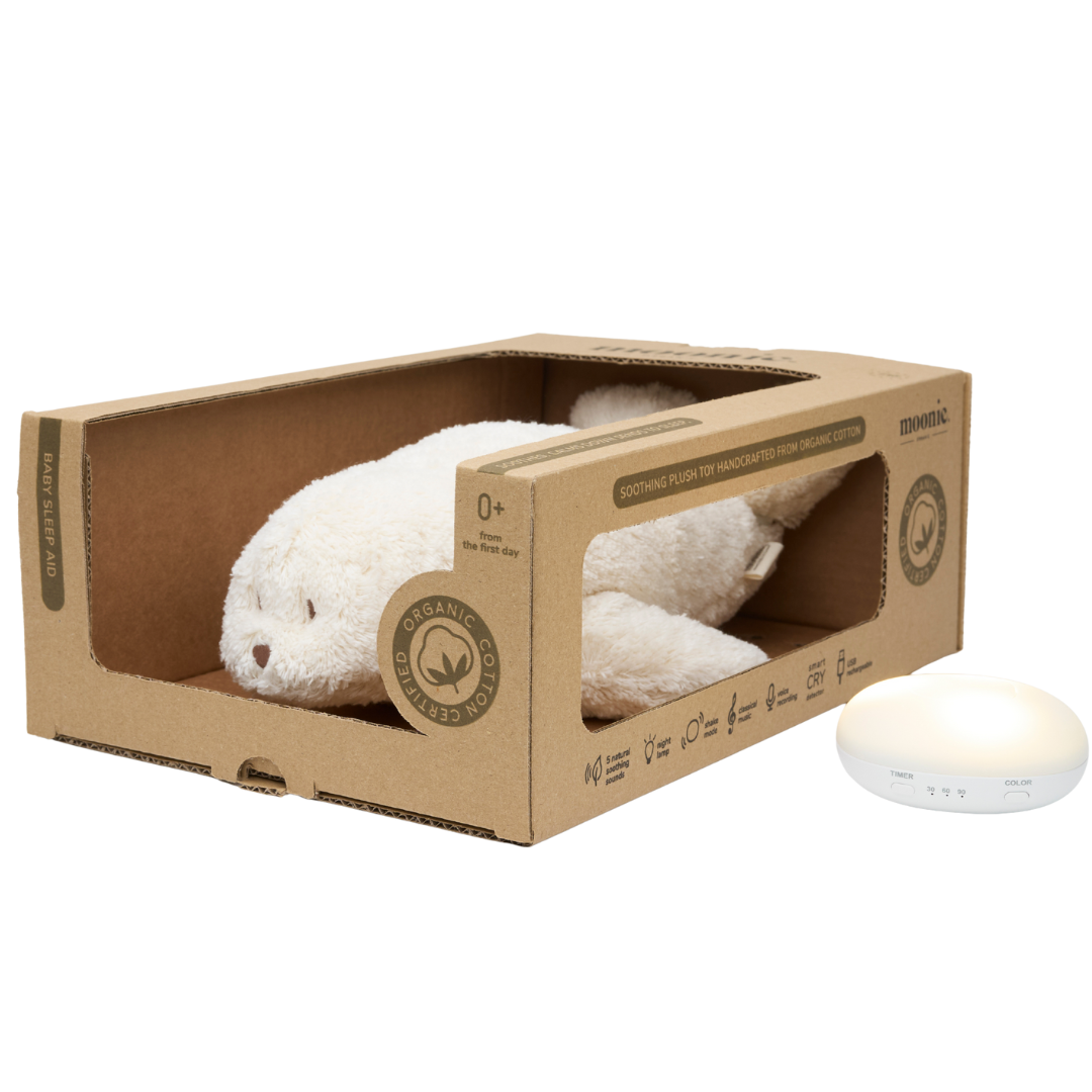 moonie 2.0 next gen knuffelzeehond met nachtlamp en geluid - polar
