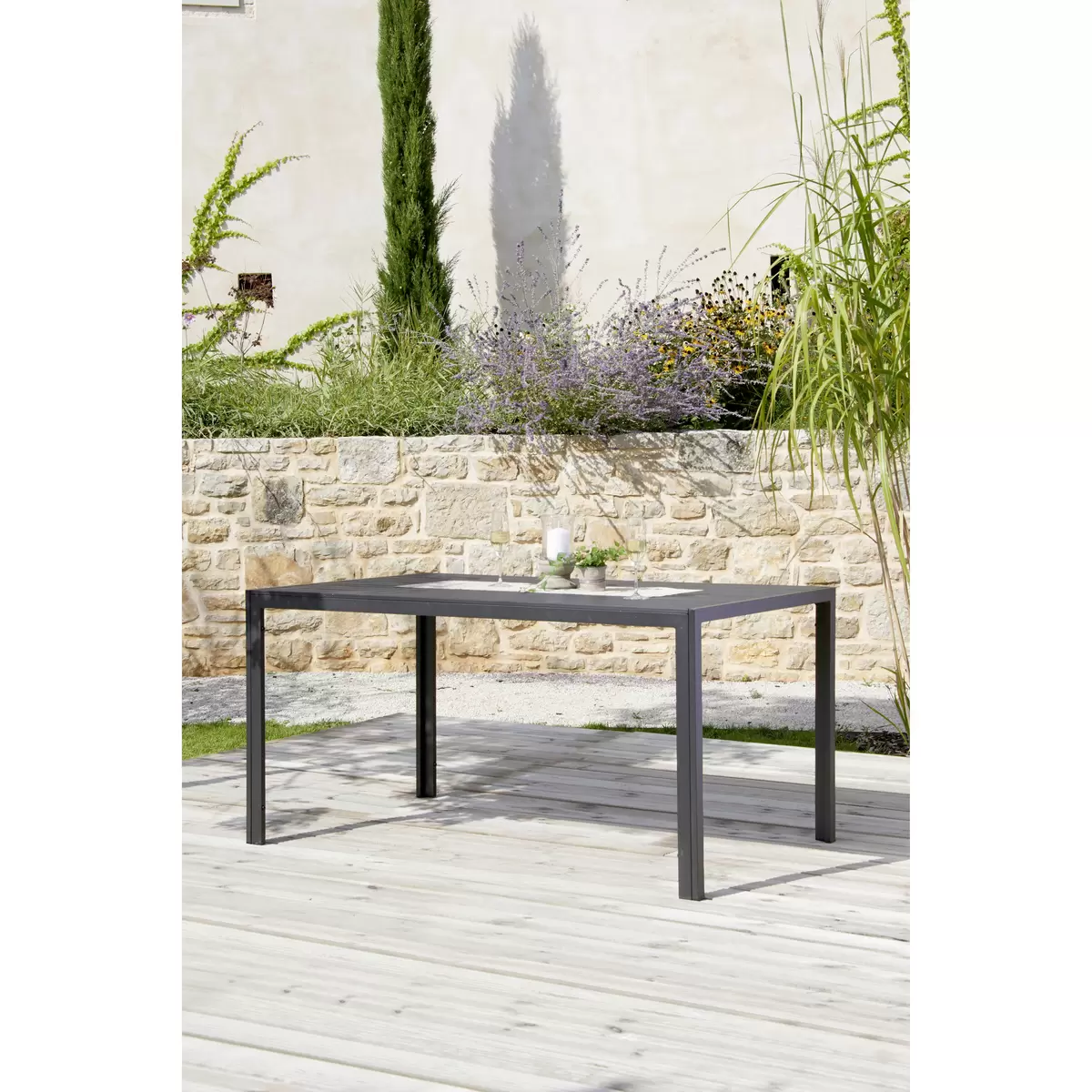 Ondega Gartentisch Milano dunkelgrau,schwarz