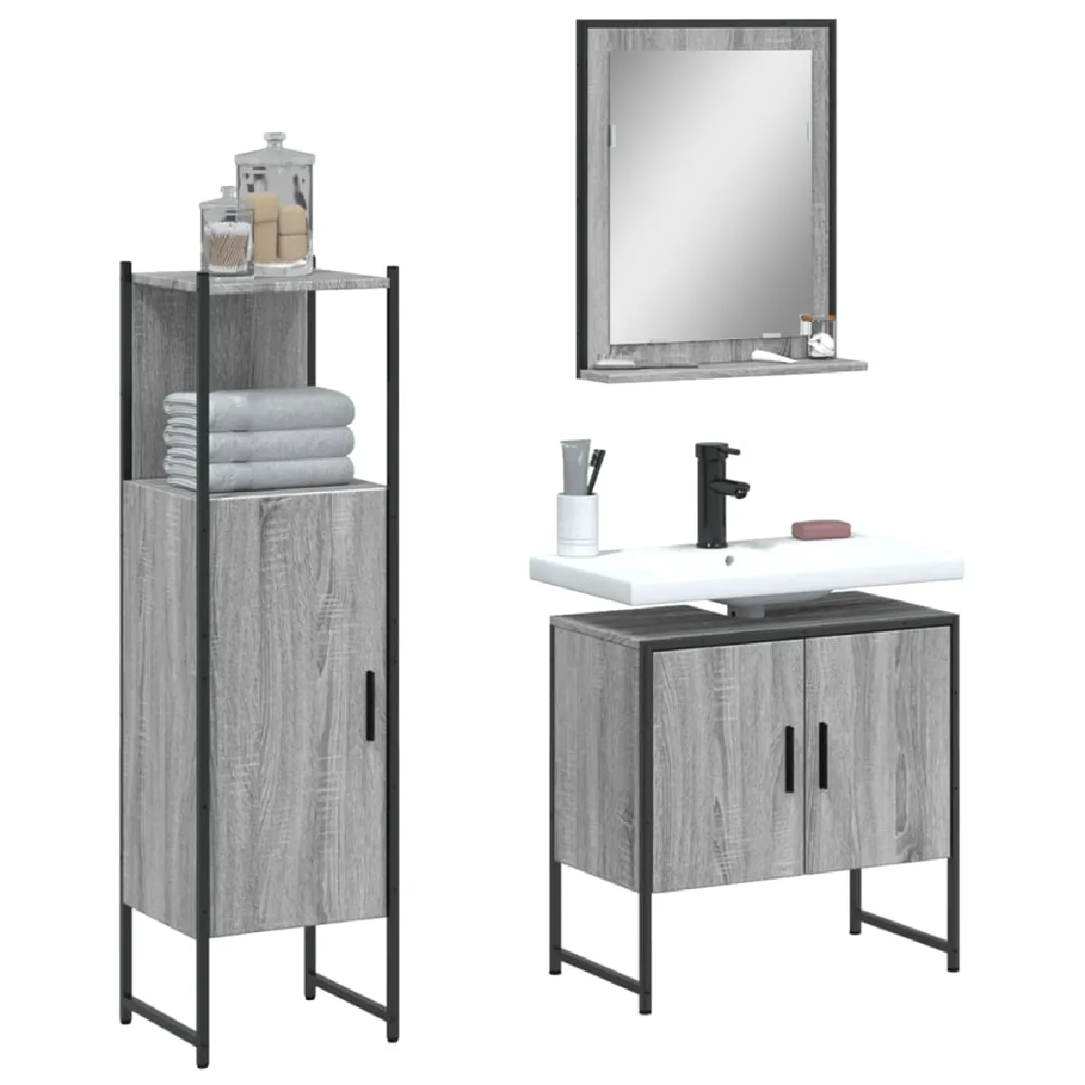 vidaXL Ensemble d'armoires 3 pcs