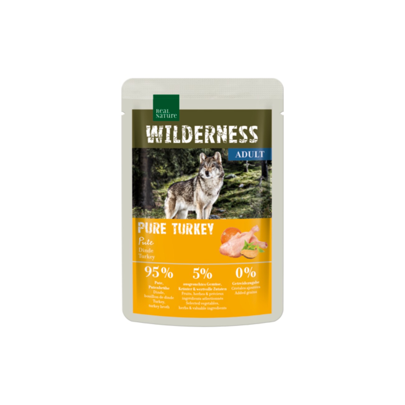 REAL NATURE WILDERNESS Nassfutter Hund, Adult, Pure Turkey 12x100 g