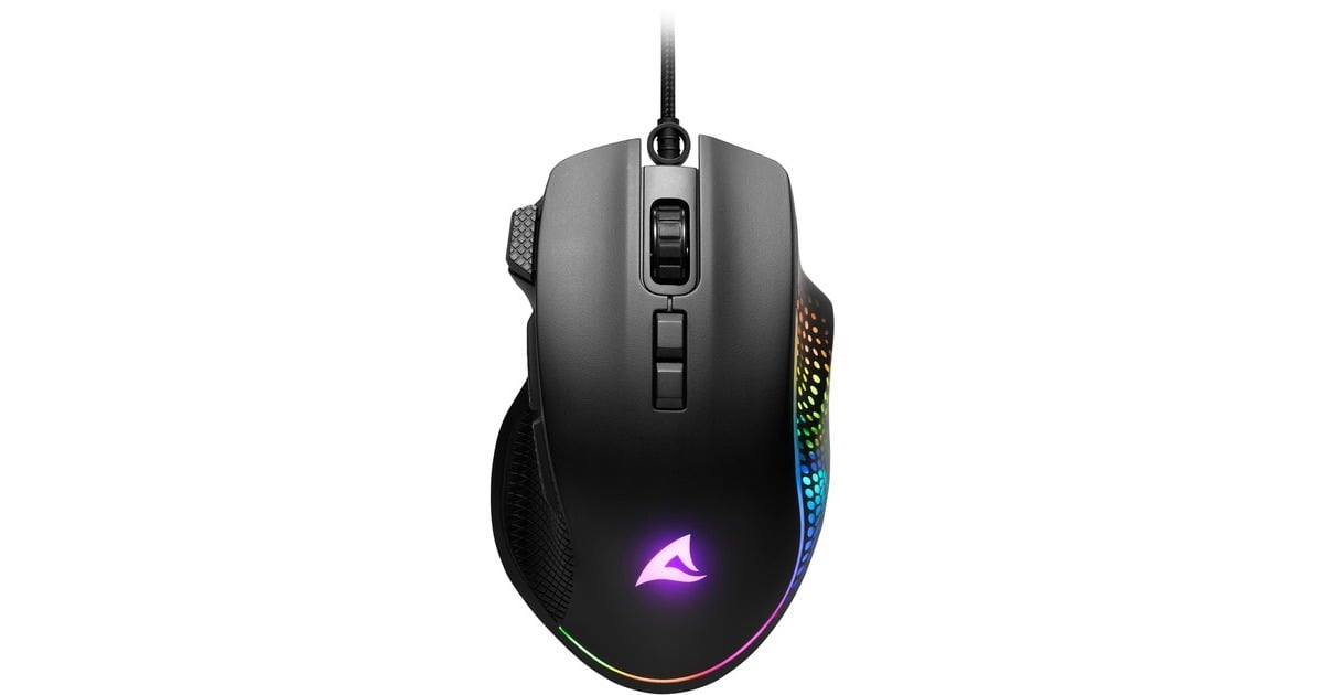 SharkoonSHARK Force III gaming muis  (Zwart, 400 - 12.800 dpi, RGB leds)