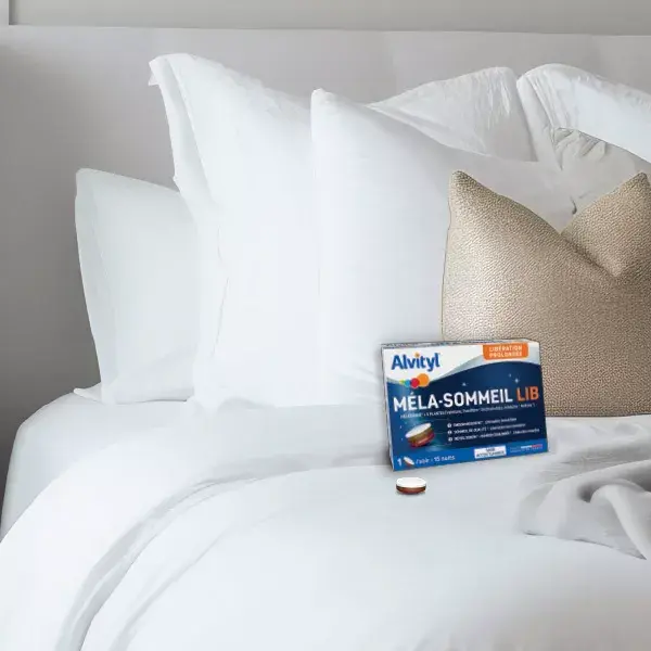 Alvityl Mela-Sommeil LIB Melatonina + 5 plantas, para maiores de 18 anos, 15 comprimidos