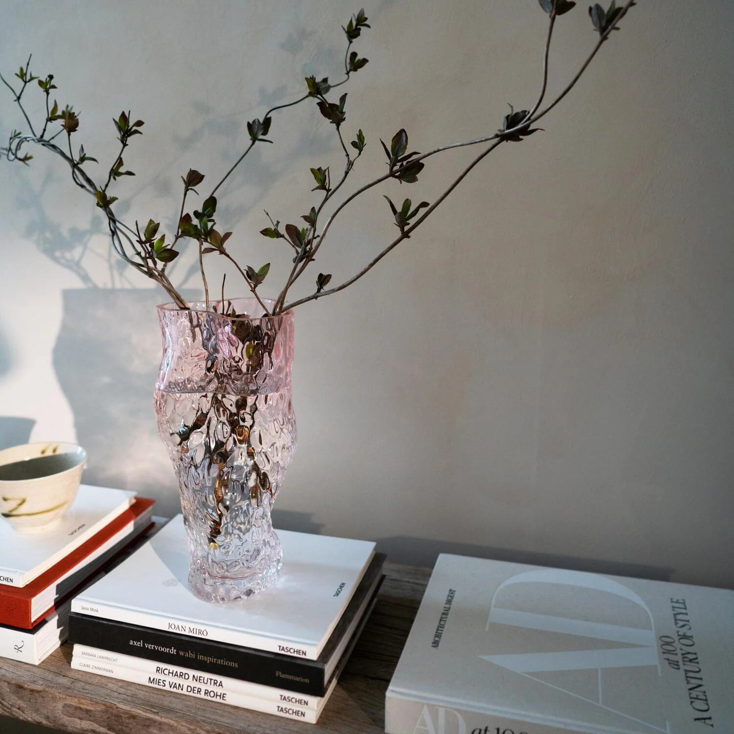 Hein Studio  Ostrea Rock Glass vase - Pale Rose
