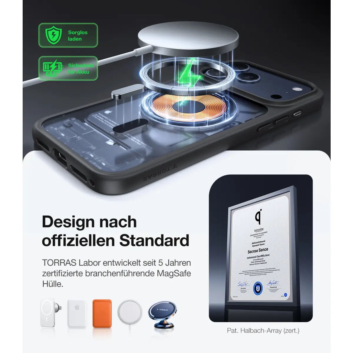 iPhone 17 Pro Guardian Magnetic Series Hybrid Hardcase Hülle mit TPU Bumper - Schwarz