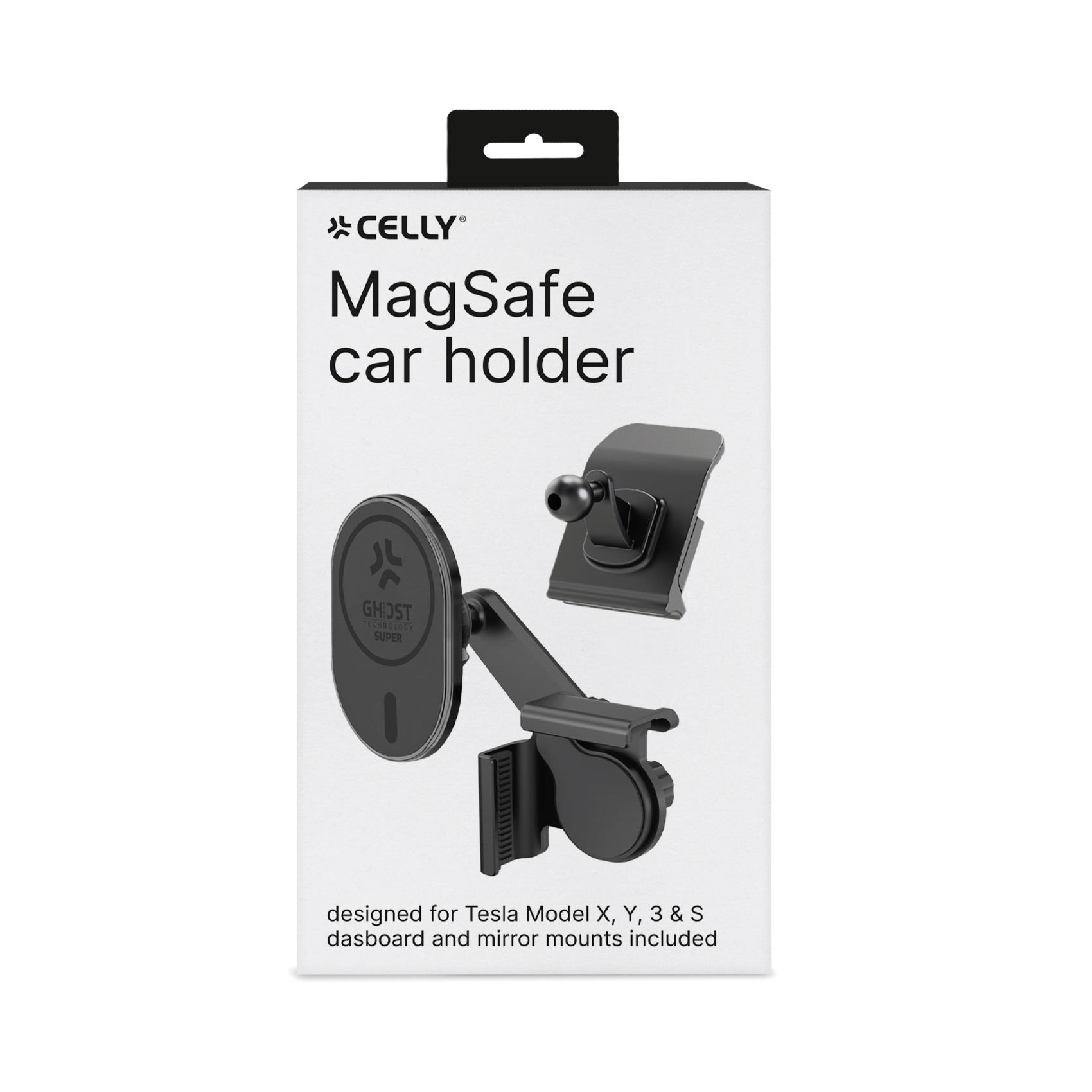 MagSafe Auto KFZ Smartphone Halterung für Tesla Model X / Y / 3 / S (GHOSTSUPERMAGT) - Schwarz