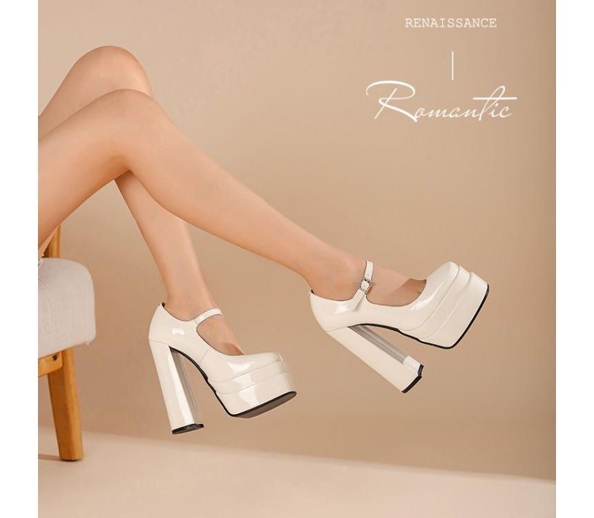 JY Shoes - Mary Jane plateau pumps met blokhak