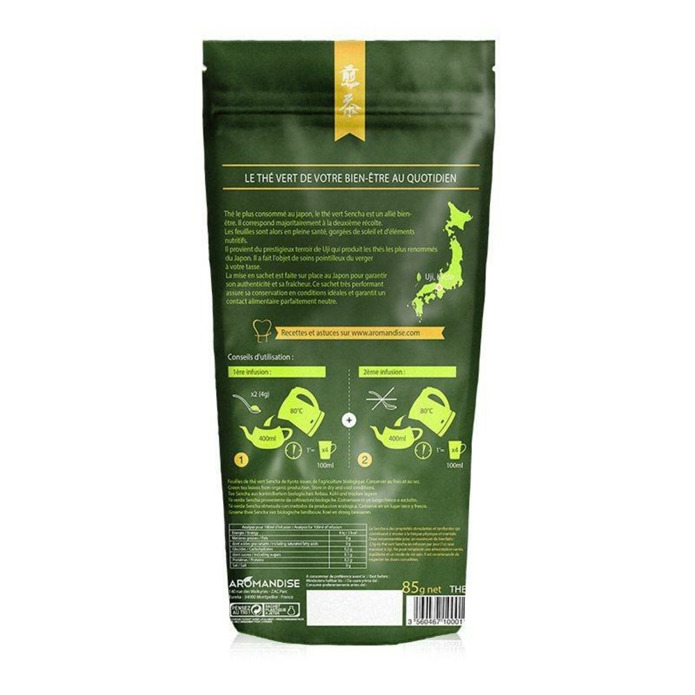 Thé vert bio japonais sencha 85 g