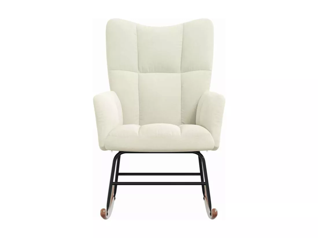 Chaise à bascule Blanc crème Velours