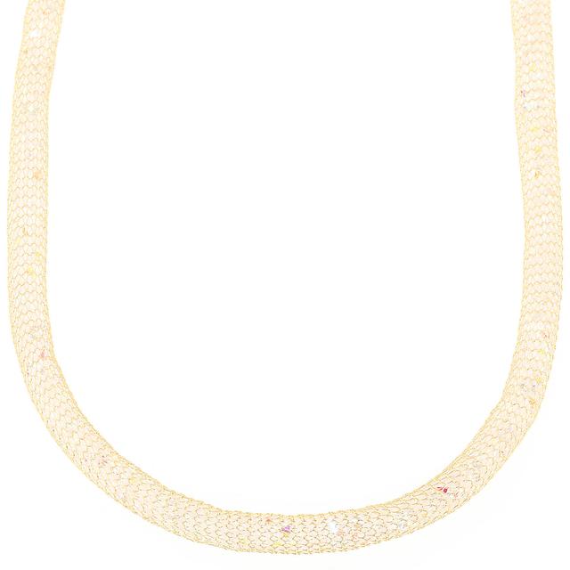 Luxus Mesh-Collier, ca. 2000 Zirkonia, ca. 50 cm