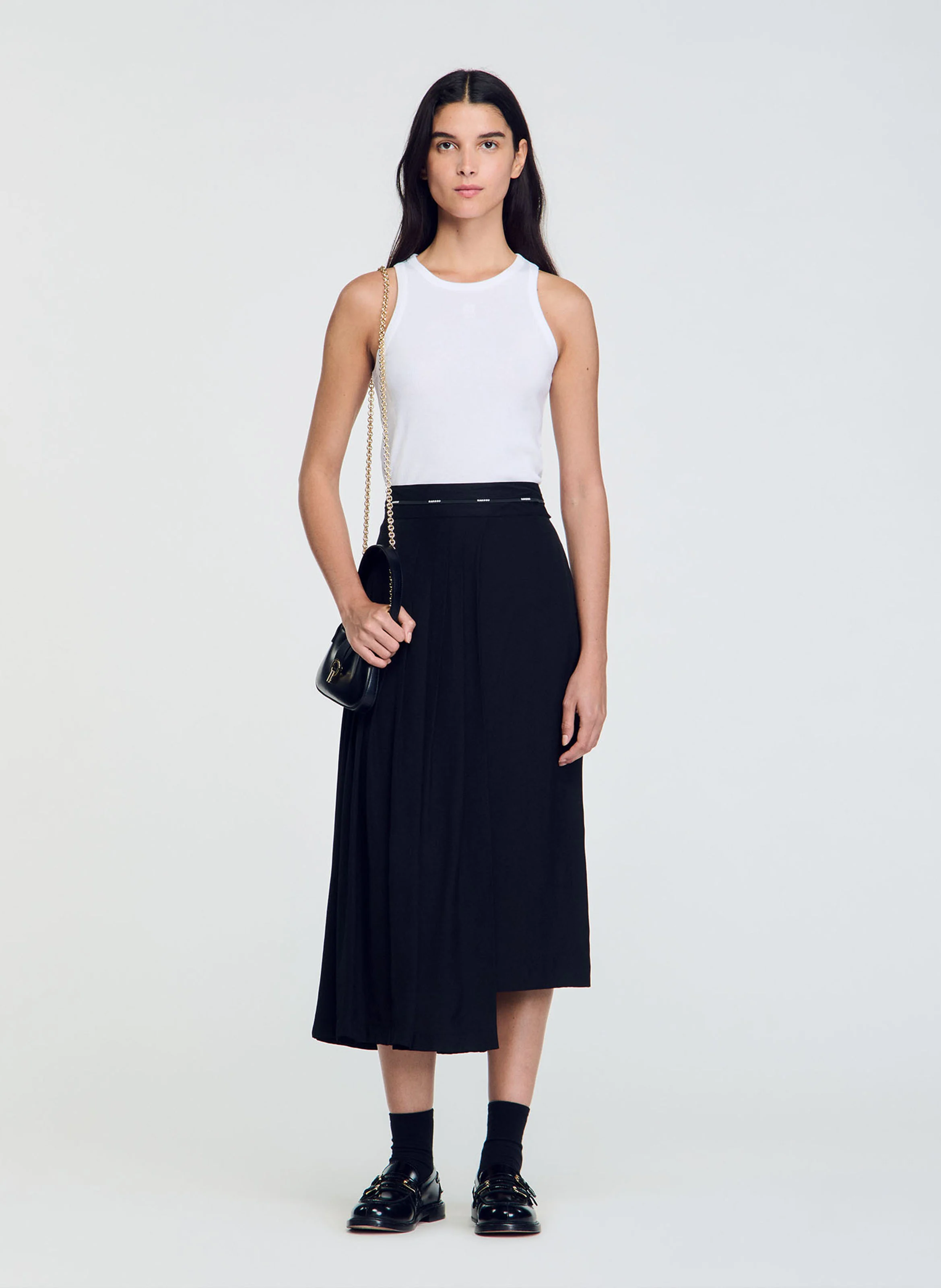 Jupe midi asymétrique | Noir