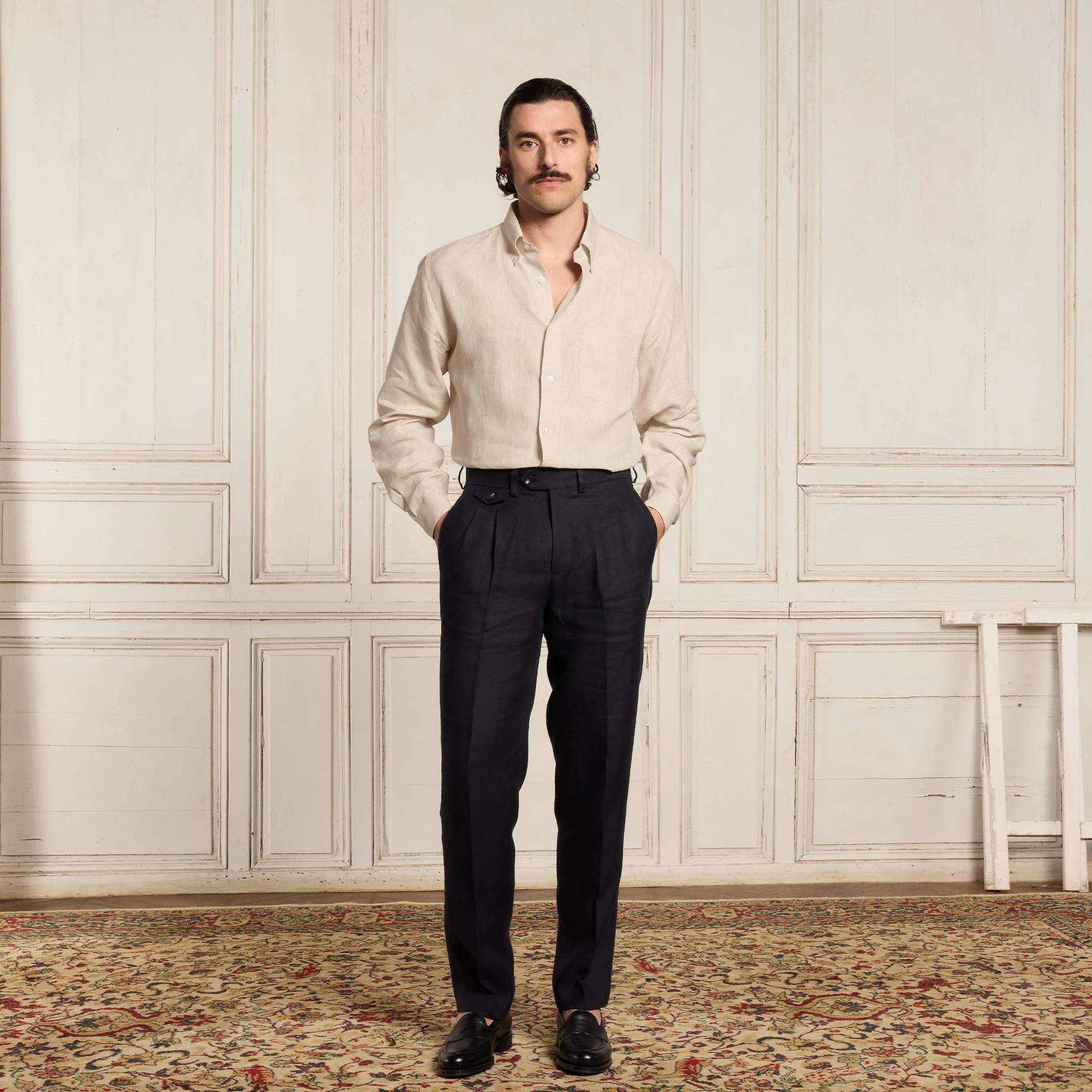 Natural beige linen shirt
