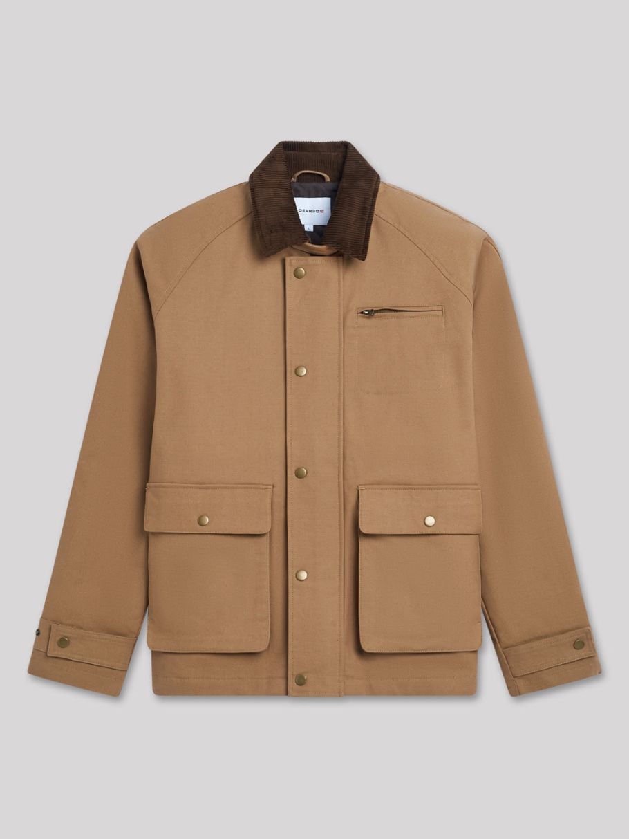 Blouson zippé col velours côtelé