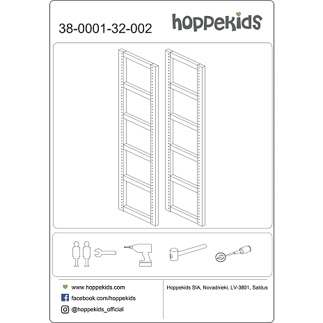 Hoppekids Storey reol med 12 hylder og skriveplade