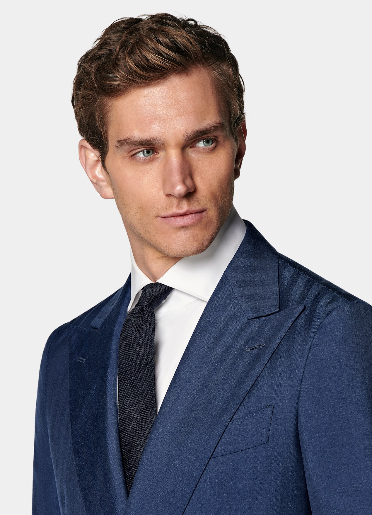 Costume Perennial Havana coupe Tailored bleu moyen à chevrons