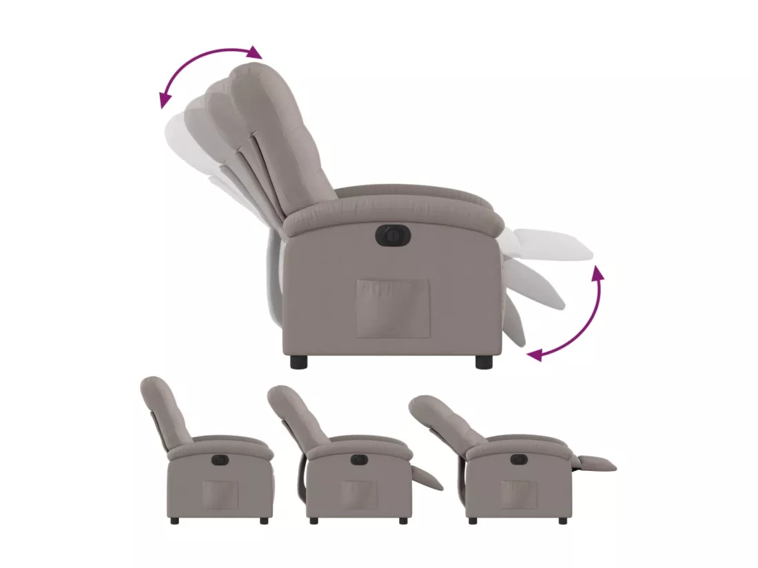 Fauteuil inclinable électrique Taupe Tissu