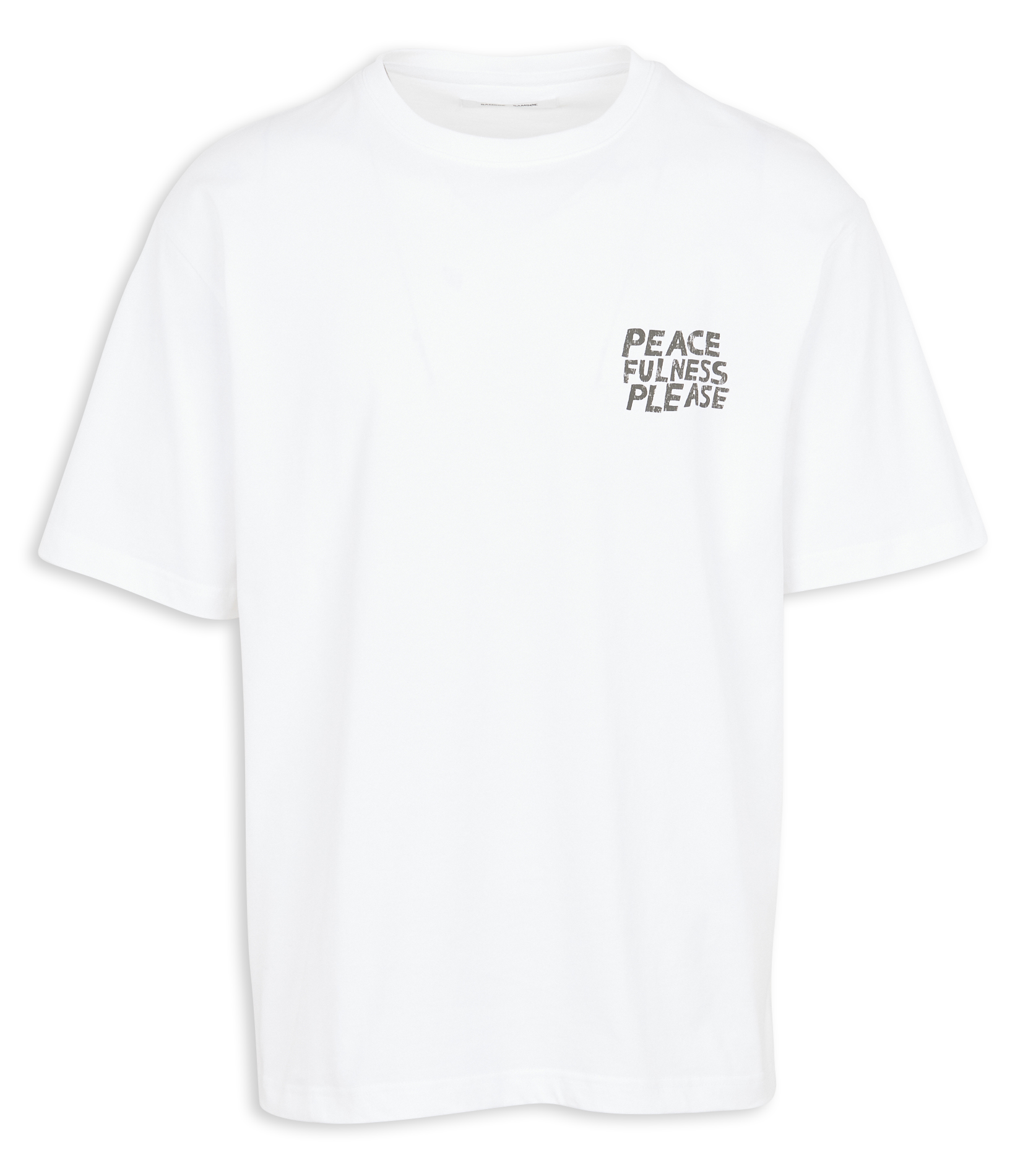NATHANIEL - Tee-shirt col rond regular-fit imprimé en coton bio| Blanc