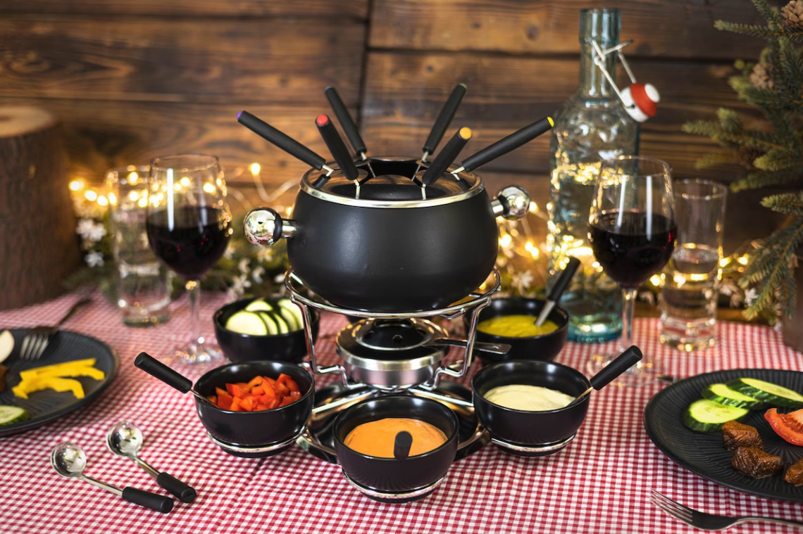 (21-tlg. Set) Ø16cm Fondue Chinoise Starter Kit für Fleisch   Gemüse (401510) - Pina