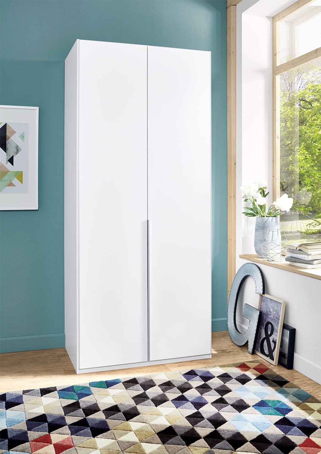 Kleiderschrank Grundelement KIRA 90 x 210 cm weiß