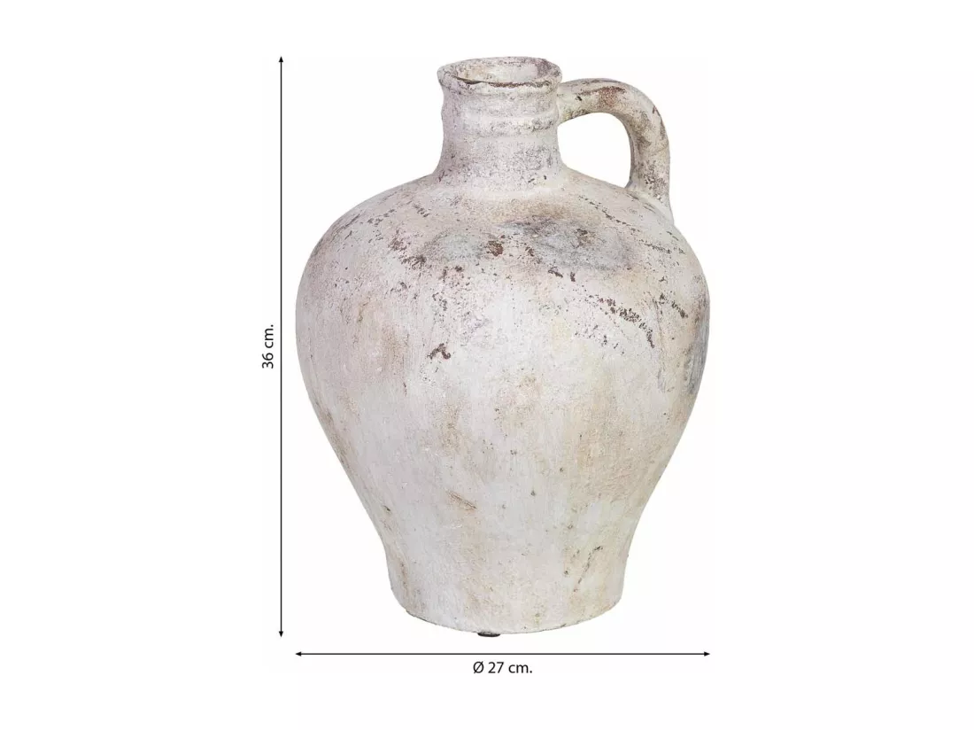 Vase en magnésium blanc 27x27x36h cm