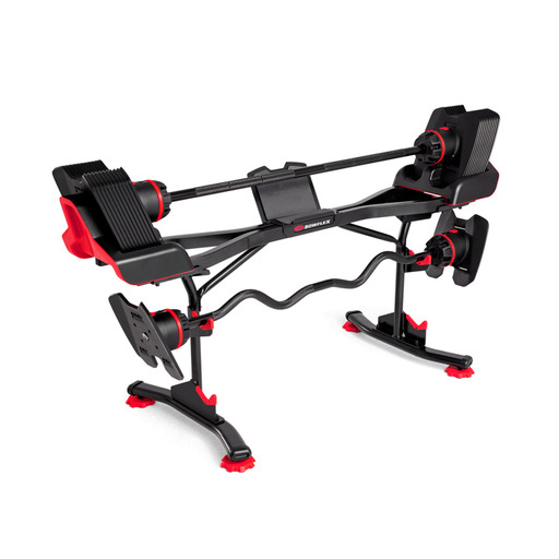 Barra de suporte Bowflex com barra de rosca e suporte para mídia