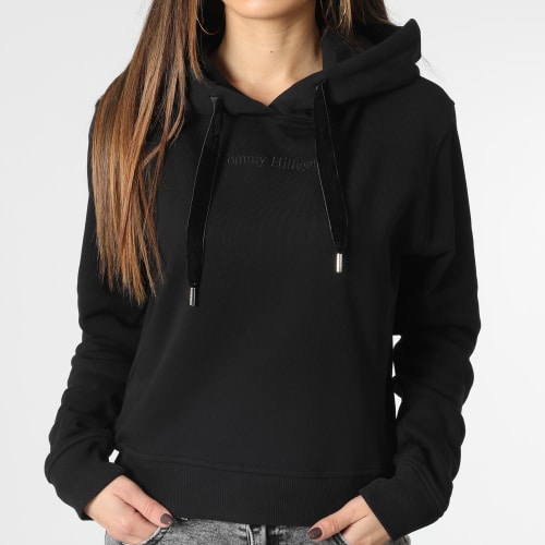 Sweat Capuche Femme Reg Short 7174 Noir
