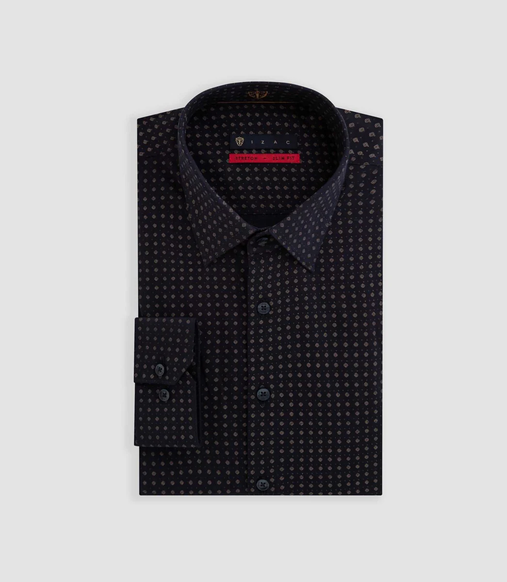 Chemise imprimée micro motifs marine BAYARDOUT