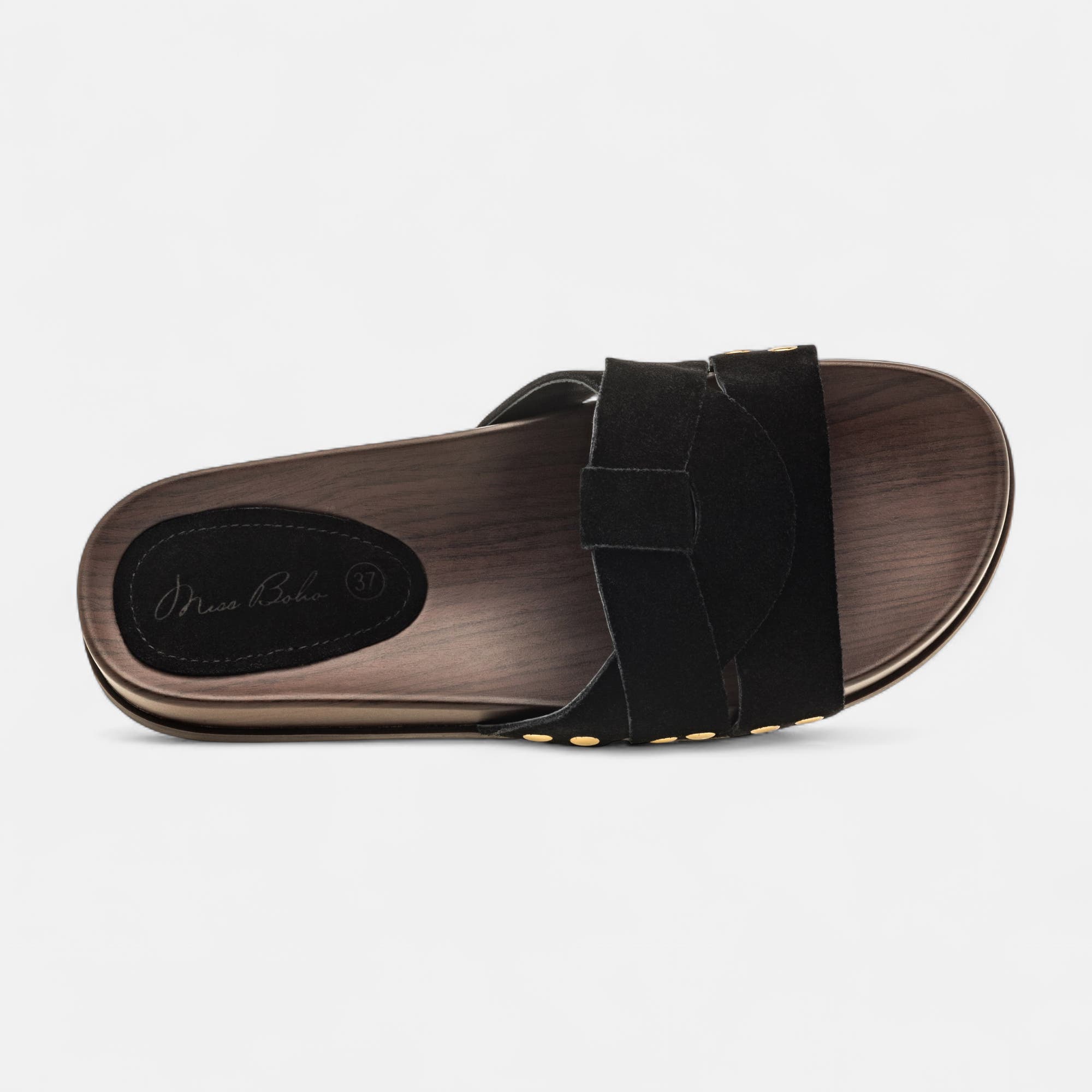 Mules Femme en cuir noir