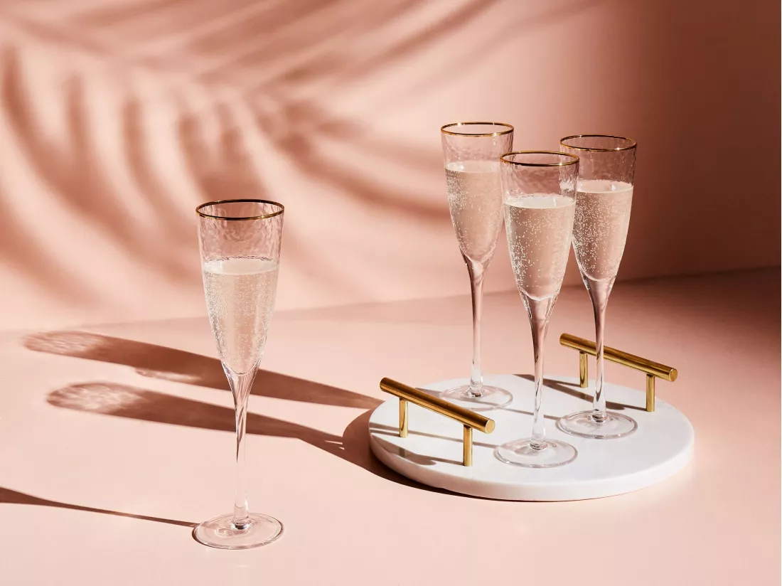 Lot de 4 flûtes à champagne TOPAZ 250 ml Transparent
