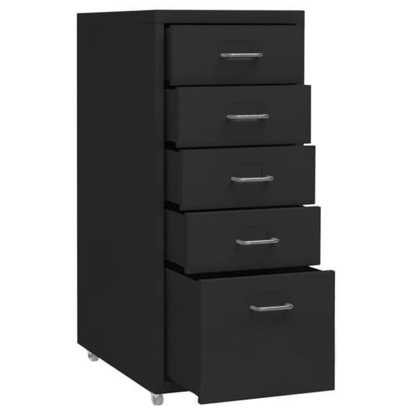 vidaXL Mobilt arkivskap svart 28x41x69 cm metall