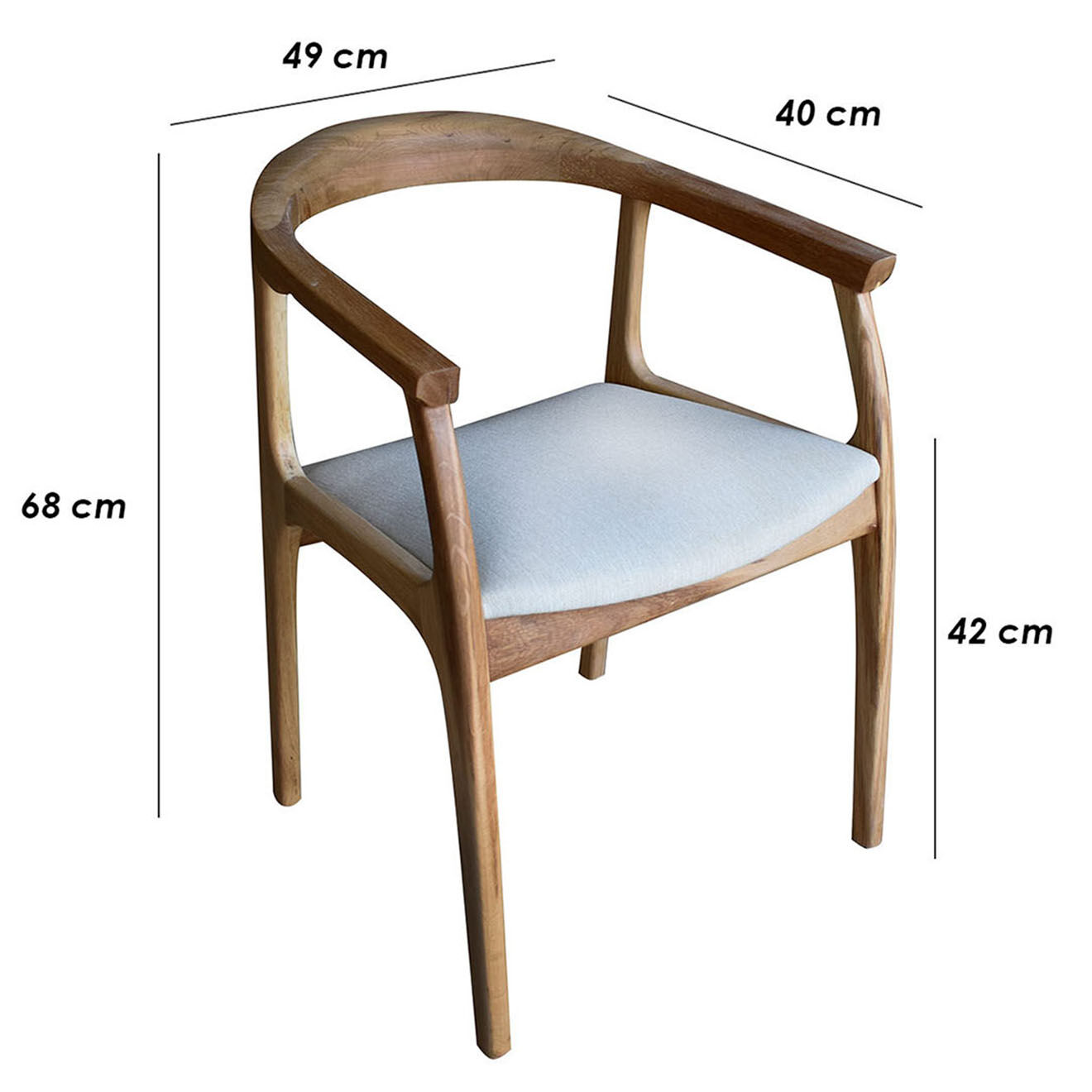 Wooden Art Chaise porto noyer - 68x49x40 cm
