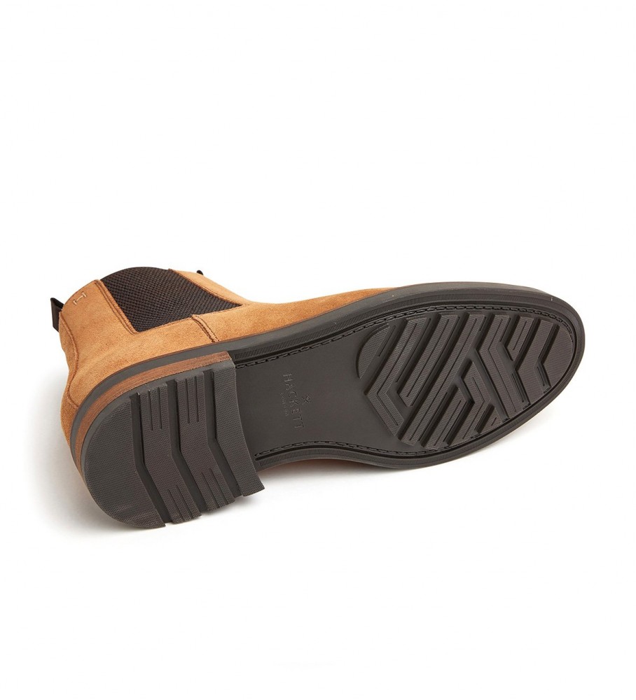 Botas de cano curto Hackett Jacob Chelsea em couro bege