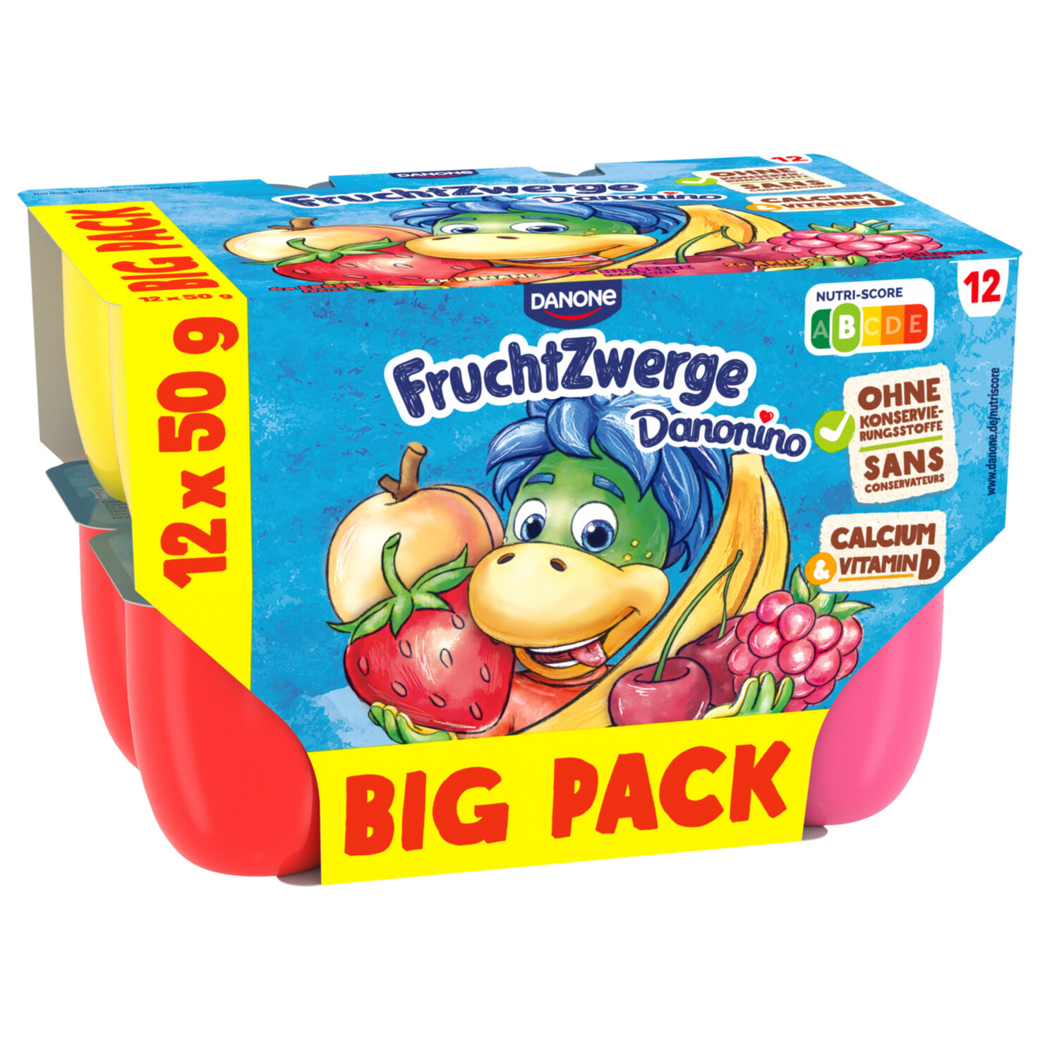 Danonino Quark Erbeere Kirsche & Himbeere 12x50g -