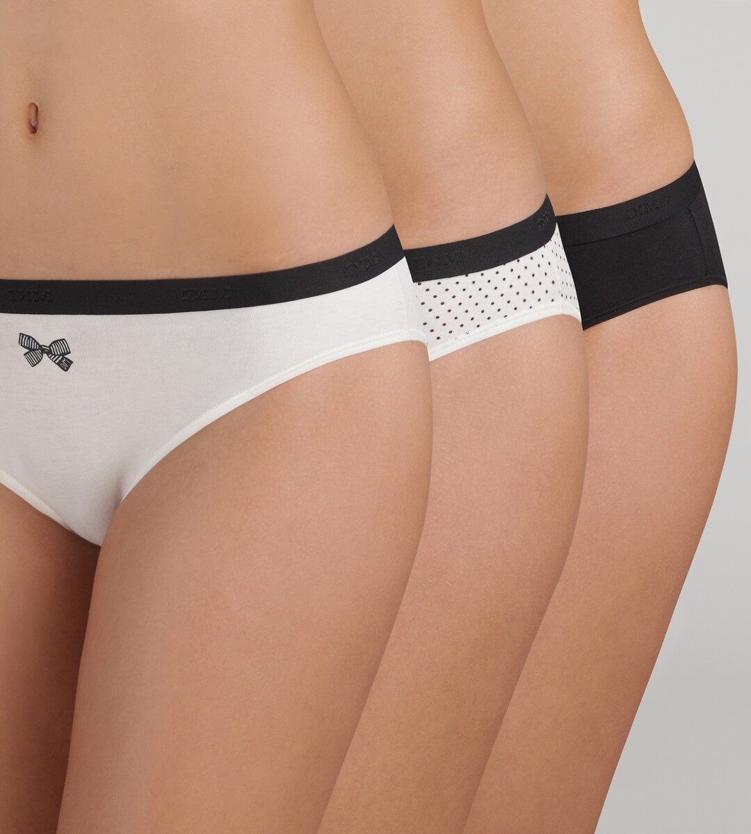DIM<br>Set van 3 slips les pockets stretch katoen
