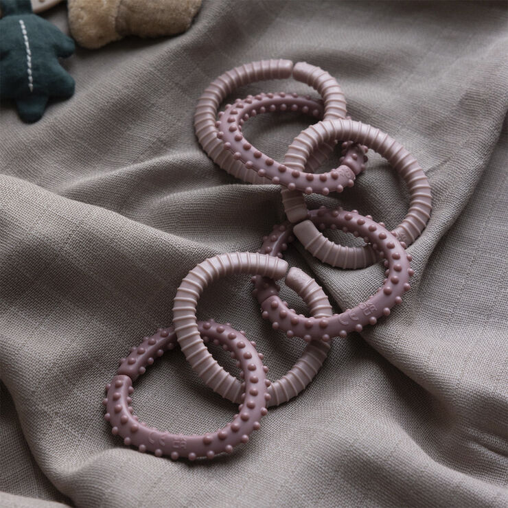 Sebra Legetøjsringe, 10 stk. , blossom pink