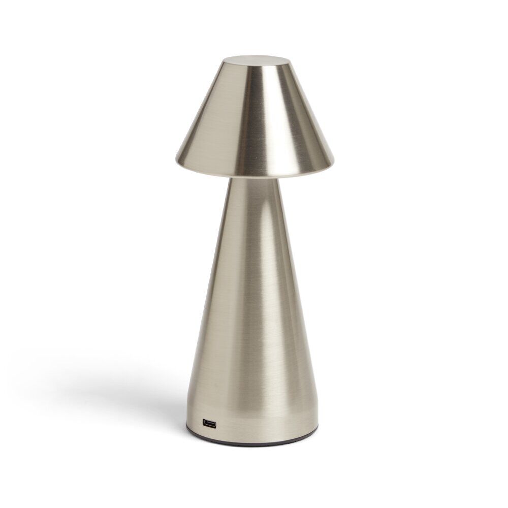 Lampe de table Conni USB tactile grise Ø9,5xH22,5cm