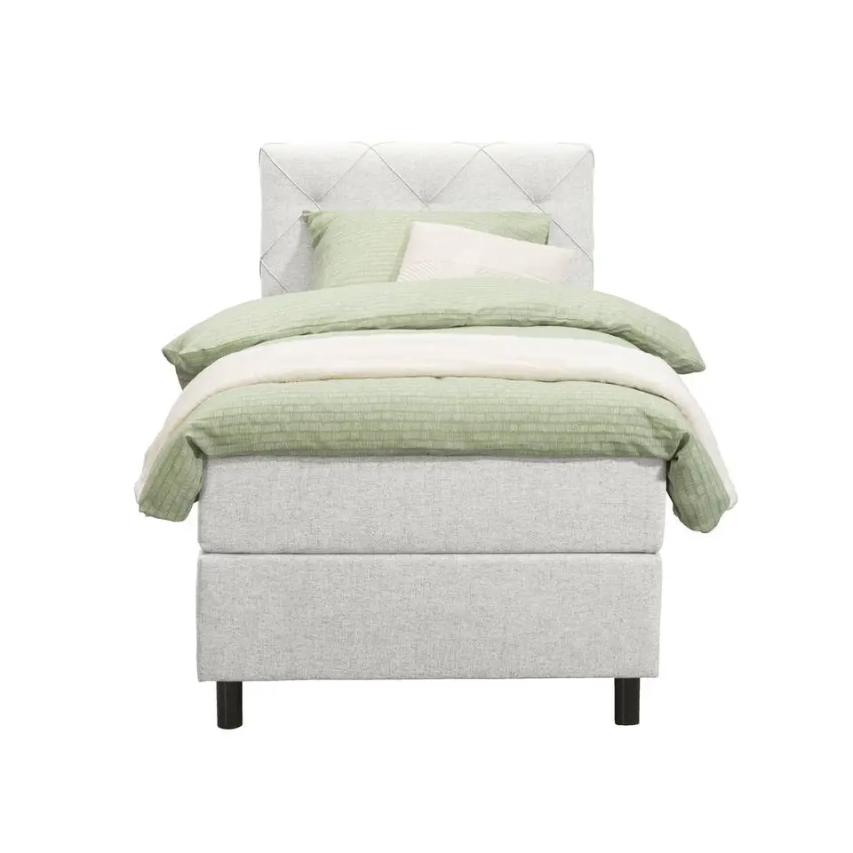 Boxspring Liv geruit - ecru - 90x200 cm - ronde poot