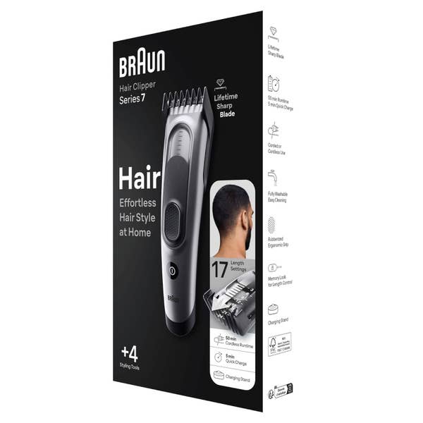 Braun Haarschneider Series 7 HC7390, Haarschneider für Männer mit 17 Längeneinstellungen