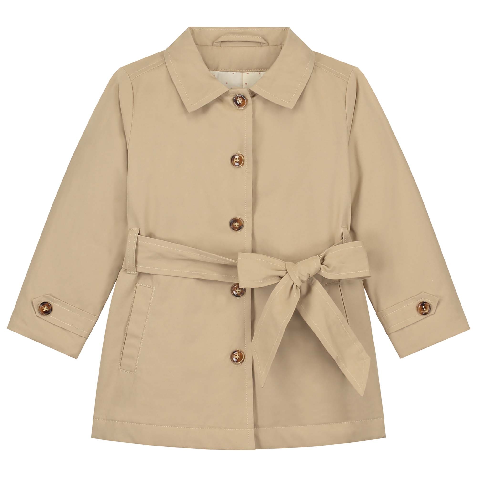 Prénatal peuter trenchcoat lange mouwen effen bruin