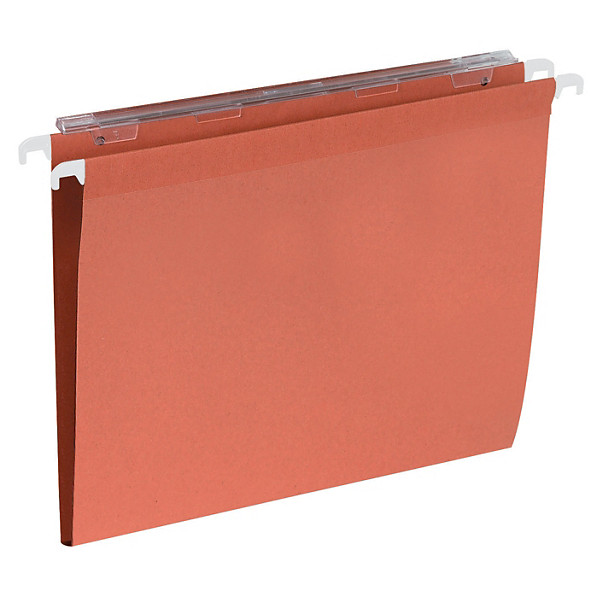 100 dossiers Kraft 220g 1er prix fond 15 mm pour tiroirs coloris orange