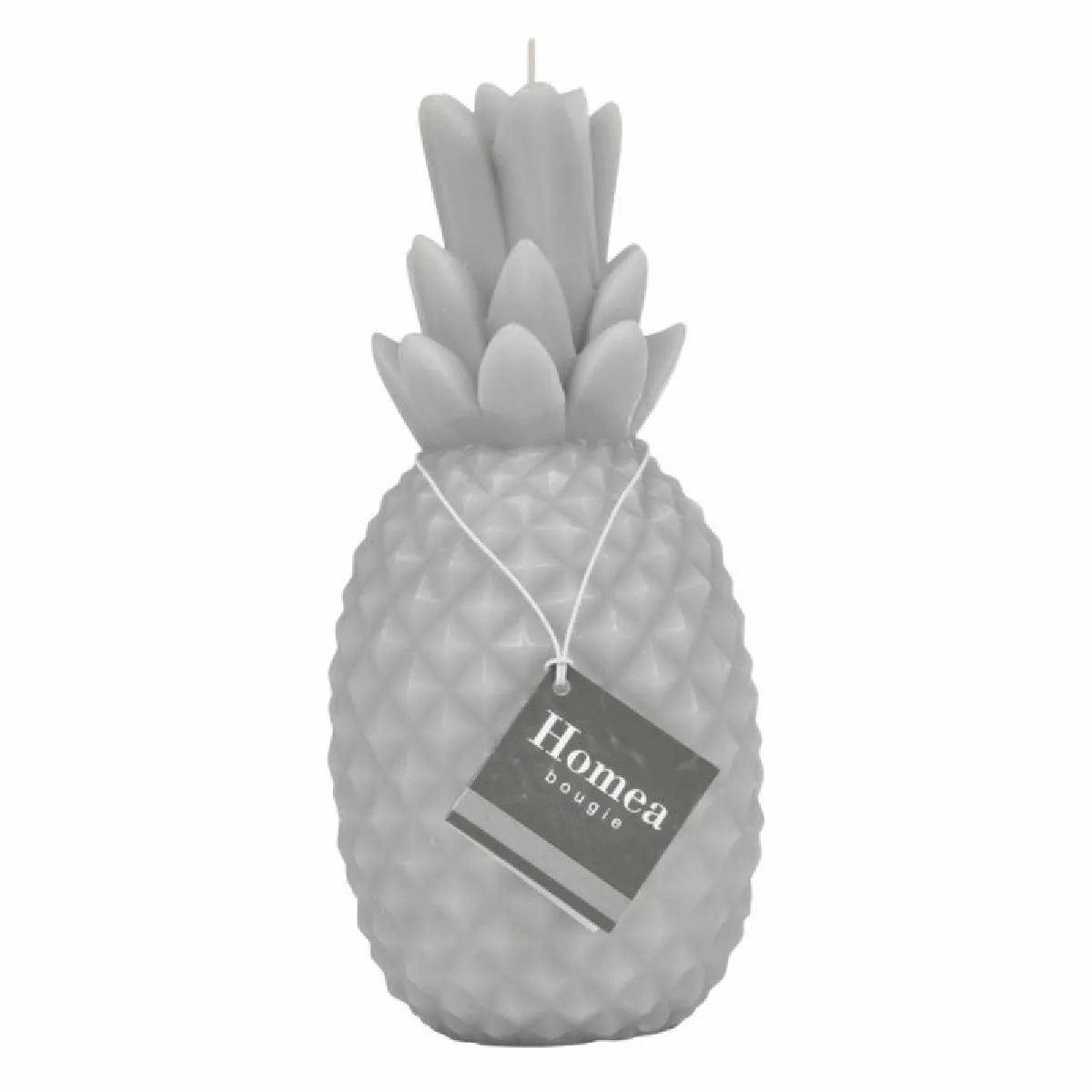 Bougie Déco Ananas Tropical Gris 20 cm - Paris Prix