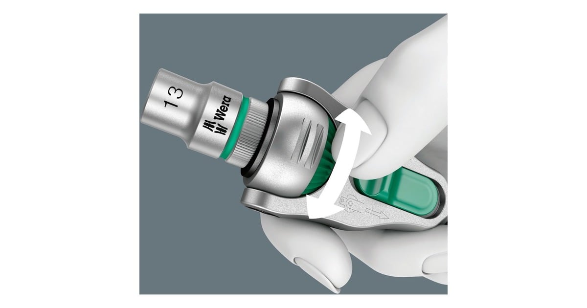 Wera8100 SA/SC 2 Zyklop doppenset gereedschapsset  (Zwart/groen, 43-delig, snelheidsratel met draaibare kop)