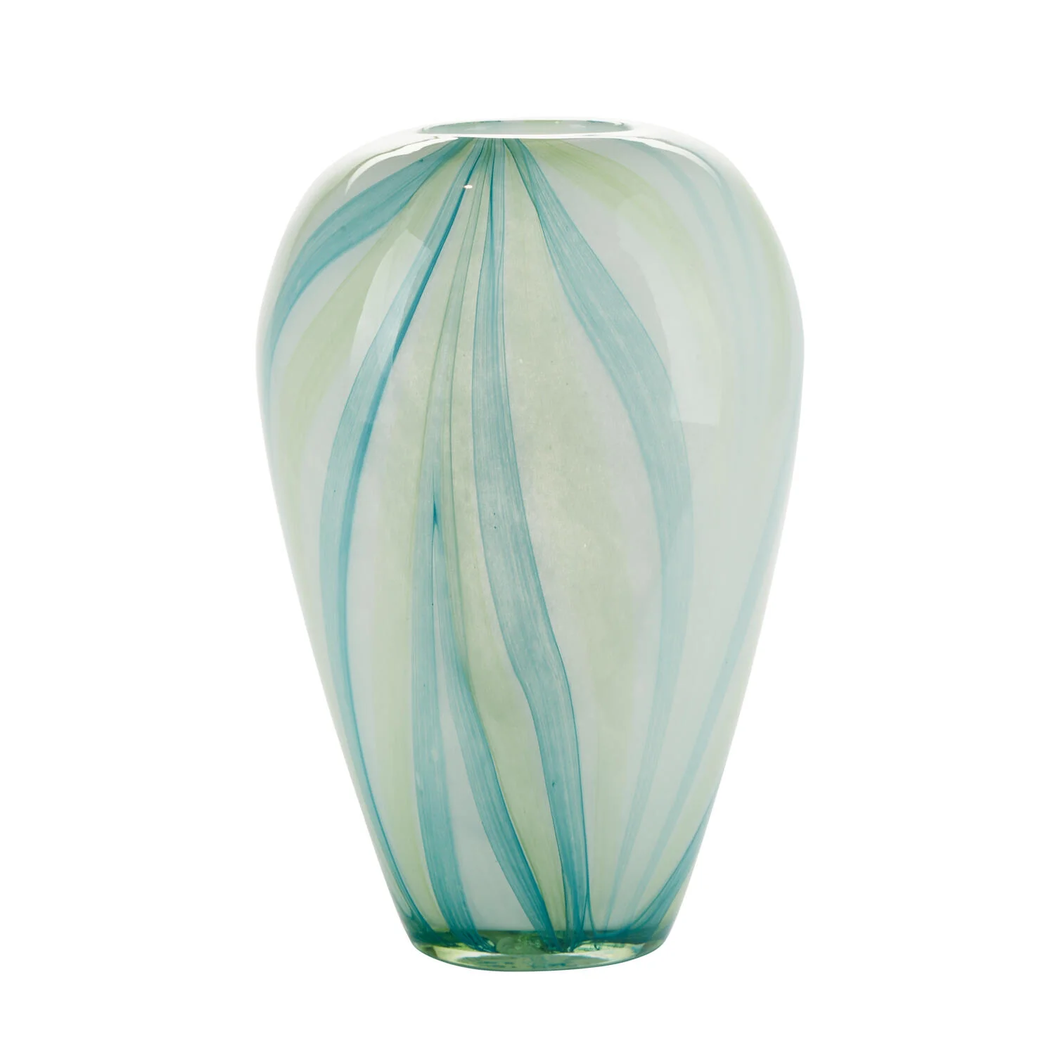 Bahne Interior  Vase med brede striber, grøn/turkis - H32,5 cm.